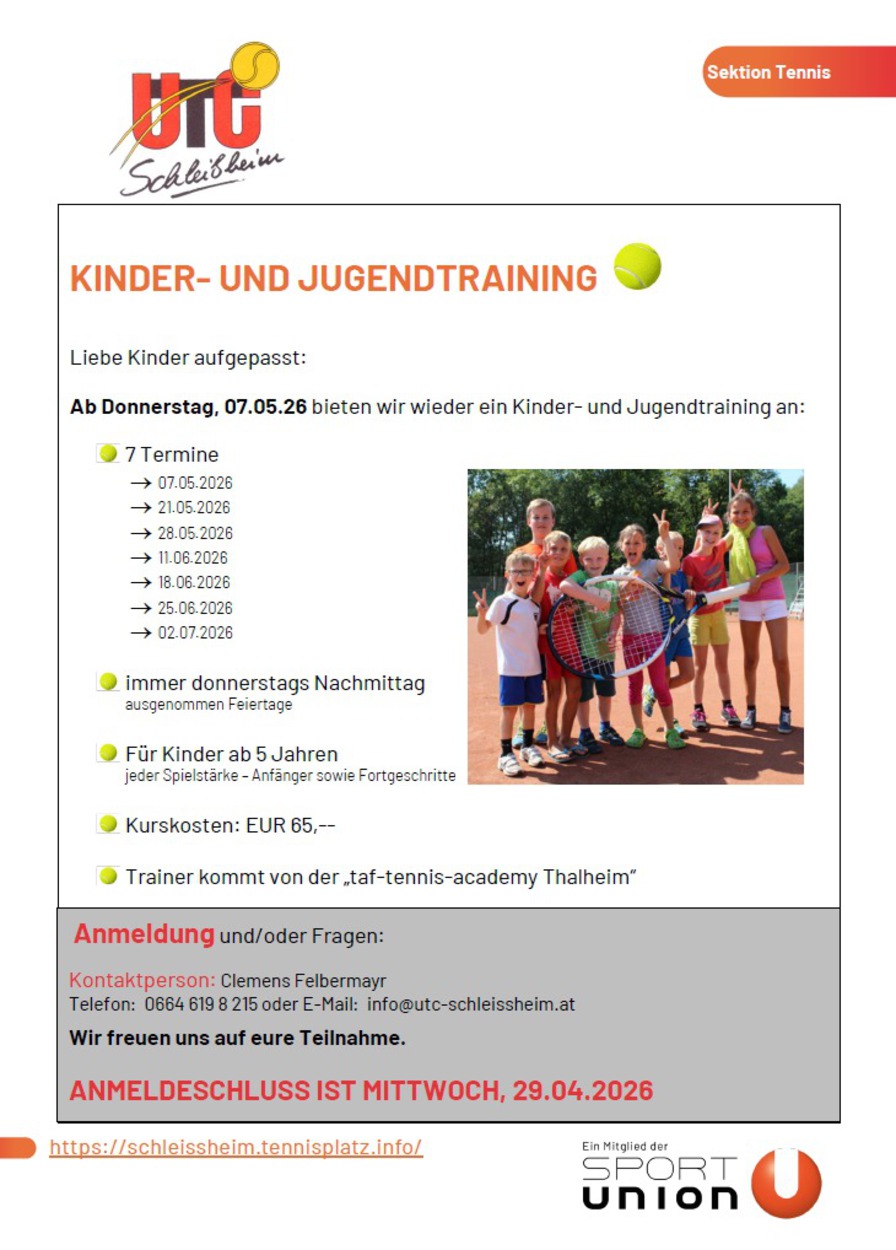 Kinder und Jugendtraining 2026